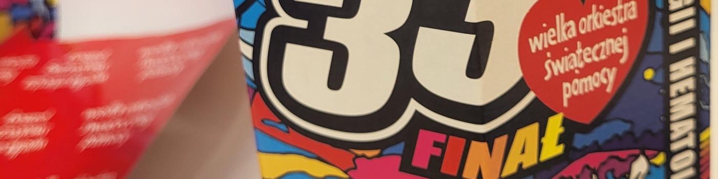 Kolorowa tekturowa puszka 33 finału WOŚP